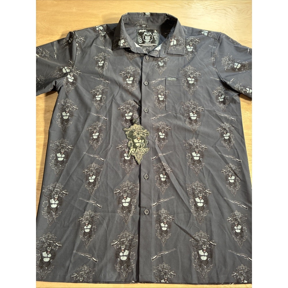 Retro Rifle Harambe Shirt Mens Large Party Summer Cocktail Vacation